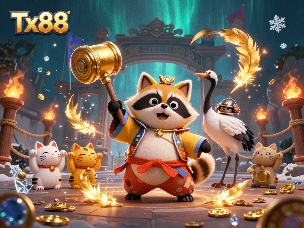 Experience the thrilling gaming action at Tx88 with a festive, vibrant casino atmosphere.