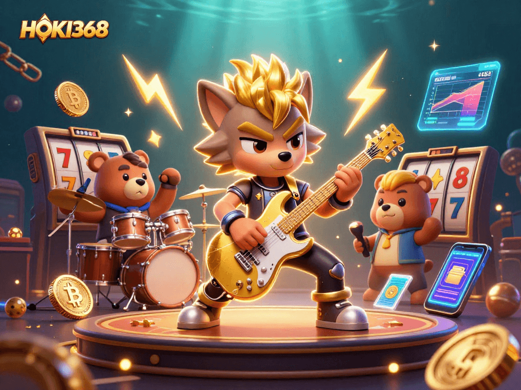 Engage with HOKI368's exciting casino experience featuring slots and animated characters.