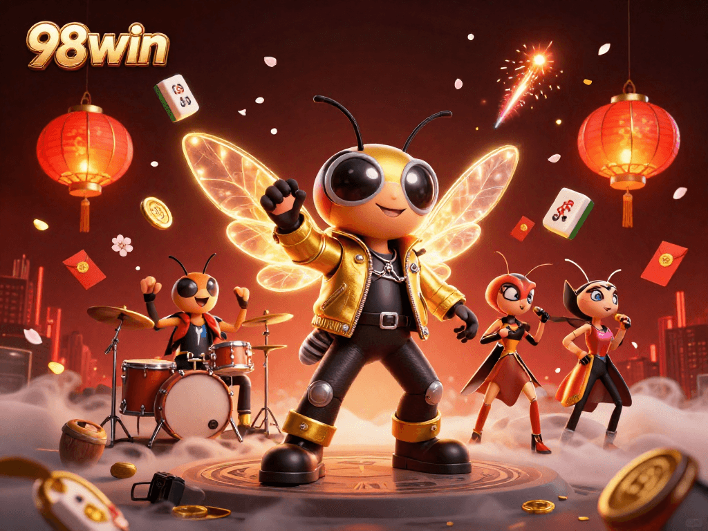 Experience the thrill of 98win with engaging characters, vibrant game elements, and a rich casino atmosphere.