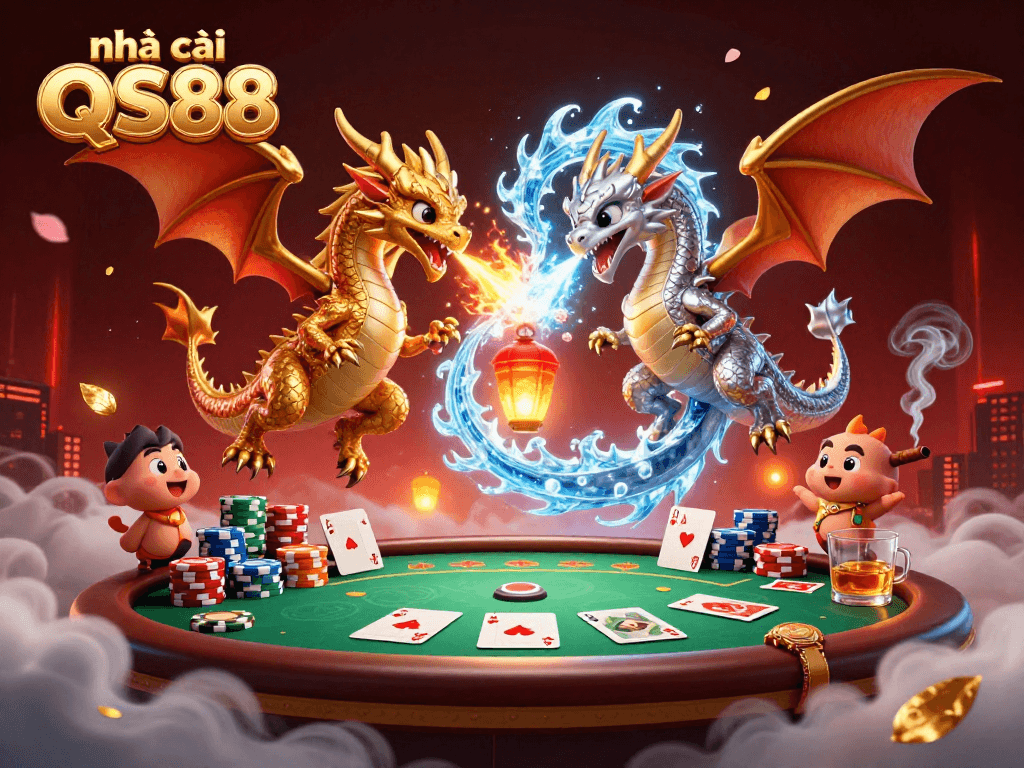 Experience thrilling gameplay at nhà cái QS88 with dragons and poker elements intertwining.