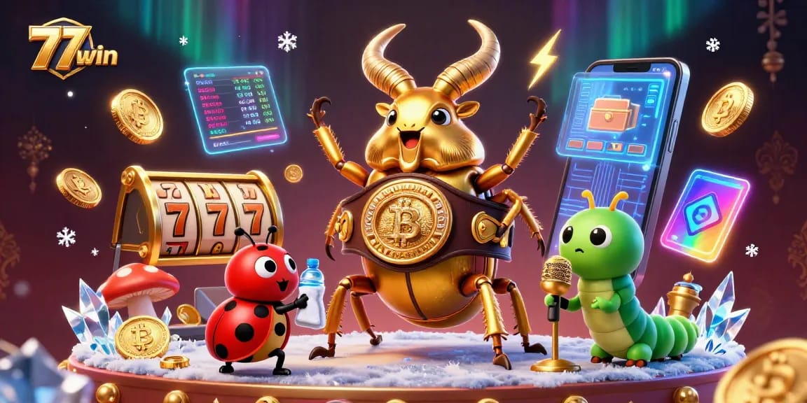 Experience exciting gameplay at 77win with vibrant 3D illustrations of gambling adventures.