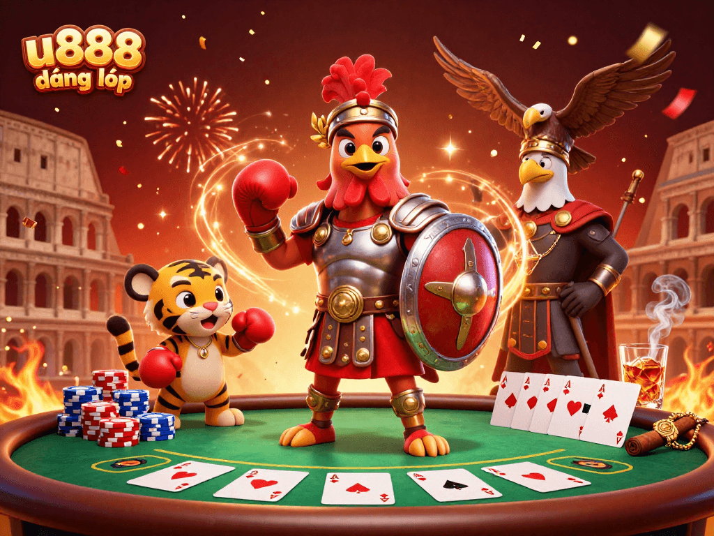 Engage in thrilling gameplay at u888 đăng nhập with dynamic poker tables and characters in action.