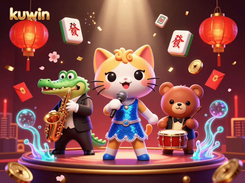 Join the excitement of kuwin, featuring lively casino characters and vibrant game elements.