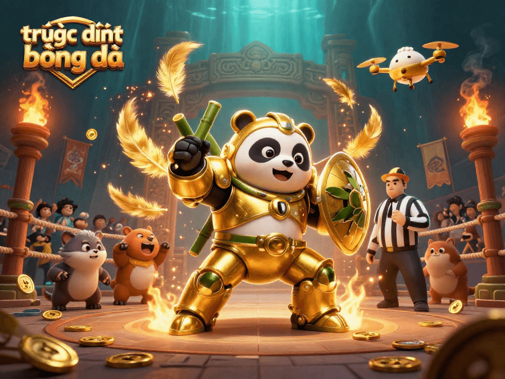 Experience thrilling trực tiếp bóng đá action with dynamic robot combat and a lively cheering crowd in a rich, immersive arena.