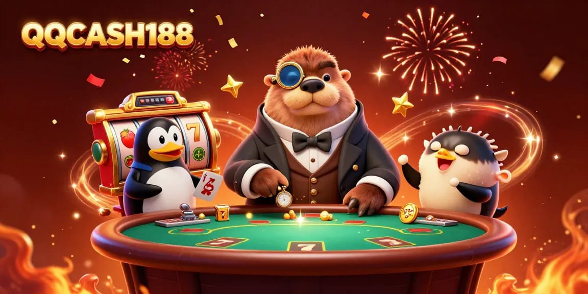 Play slots and win big with QQCASH188 at the underwater casino featuring whimsical characters.