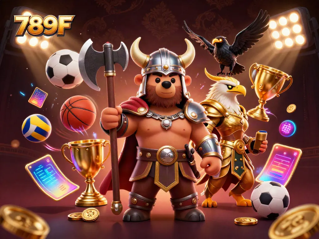 Engage in thrilling games at 789F, where a Viking bear and Valkyrie eagle lead the adventure!