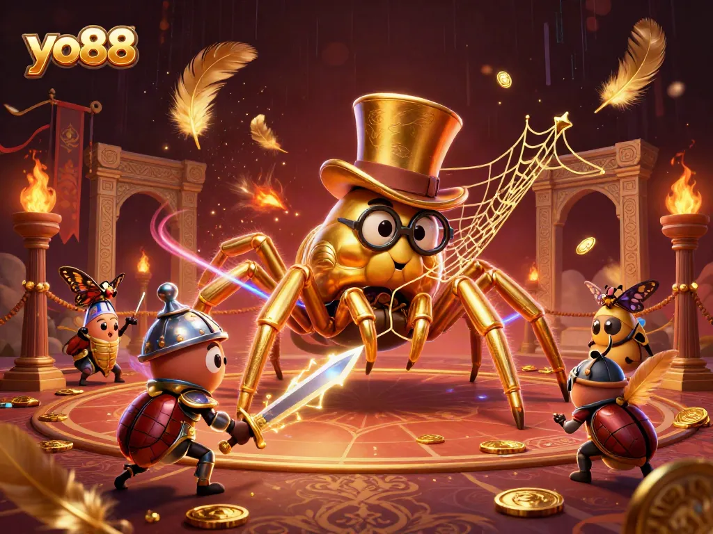 Engage in thrilling gameplay at yo88 with a vibrant 3D casino scene featuring exciting characters and elements.
