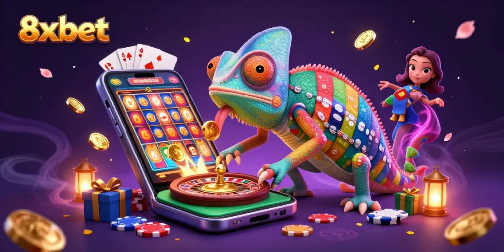 Experience thrilling gameplay with 8xbet in a vibrant casino world, featuring dynamic slots and exciting bets.