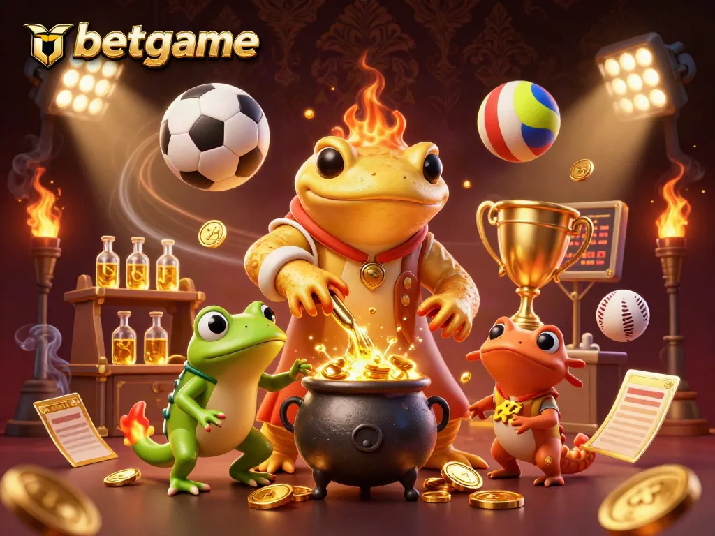 Experience thrilling action with nbetgame's vibrant 3D scene featuring a golden salamander alchemist.
