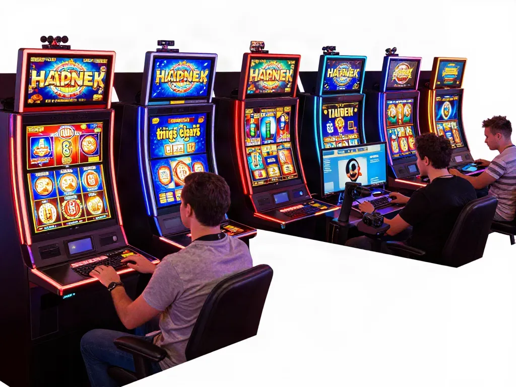 Sapporo88 online gambling scene with vibrant digital slots and engaged players.