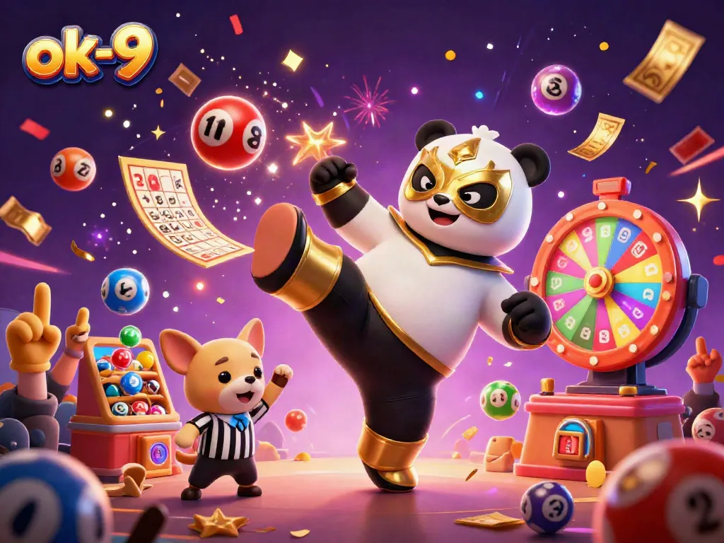 Experience the thrill at ok-9 with dynamic casino fun featuring vibrant cartoon characters in action.