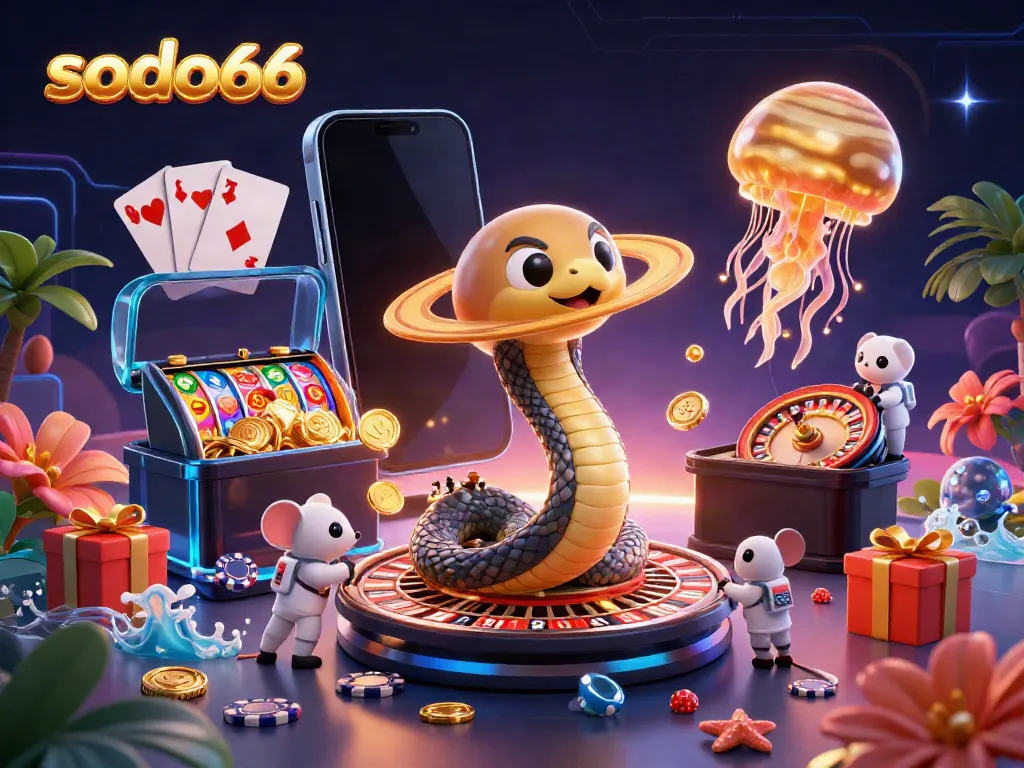 Bet on vibrant sodo66 games with a 3D Saturn roulette scene featuring cosmic characters.