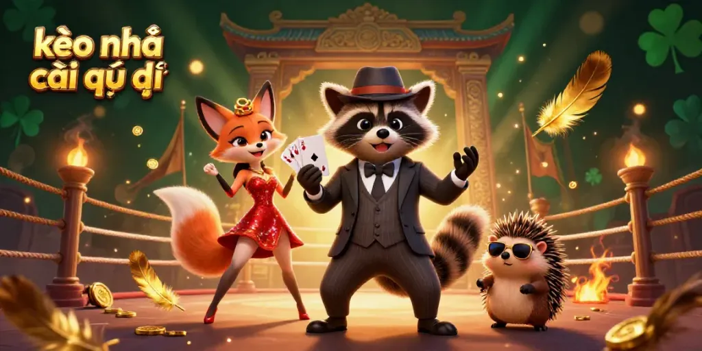 Engage with kèo nhà cái trực tiếp through charming characters in a packed casino scene.