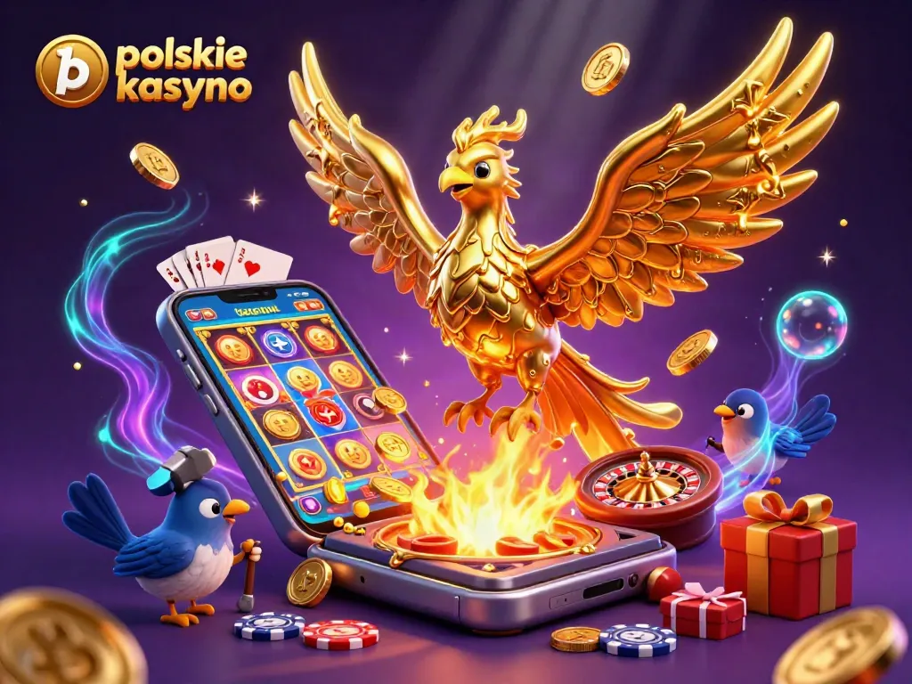 Engage with the vibrant action of polskie kasyno bitcoin featuring a golden phoenix embodying the thrill of crypto gaming.