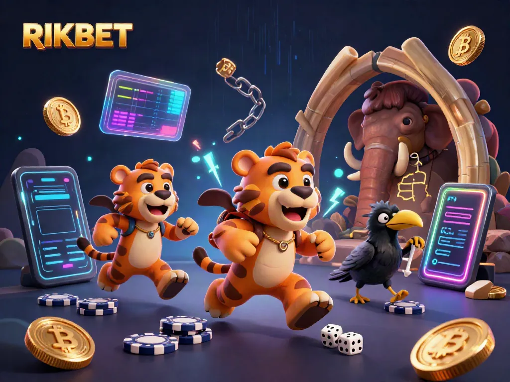 Engage in thrilling gameplay at RIKBET with immersive cartoon casino scene featuring unique characters.