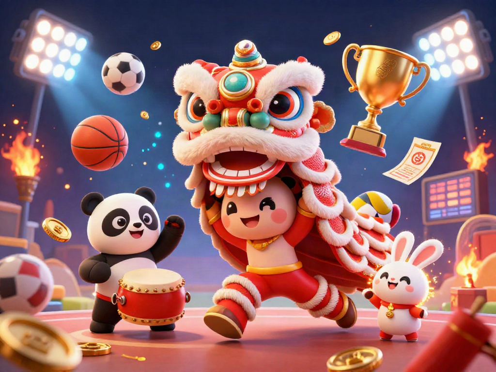 Feel the excitement of pokies33 with a vibrant lion dance and dynamic sports elements.