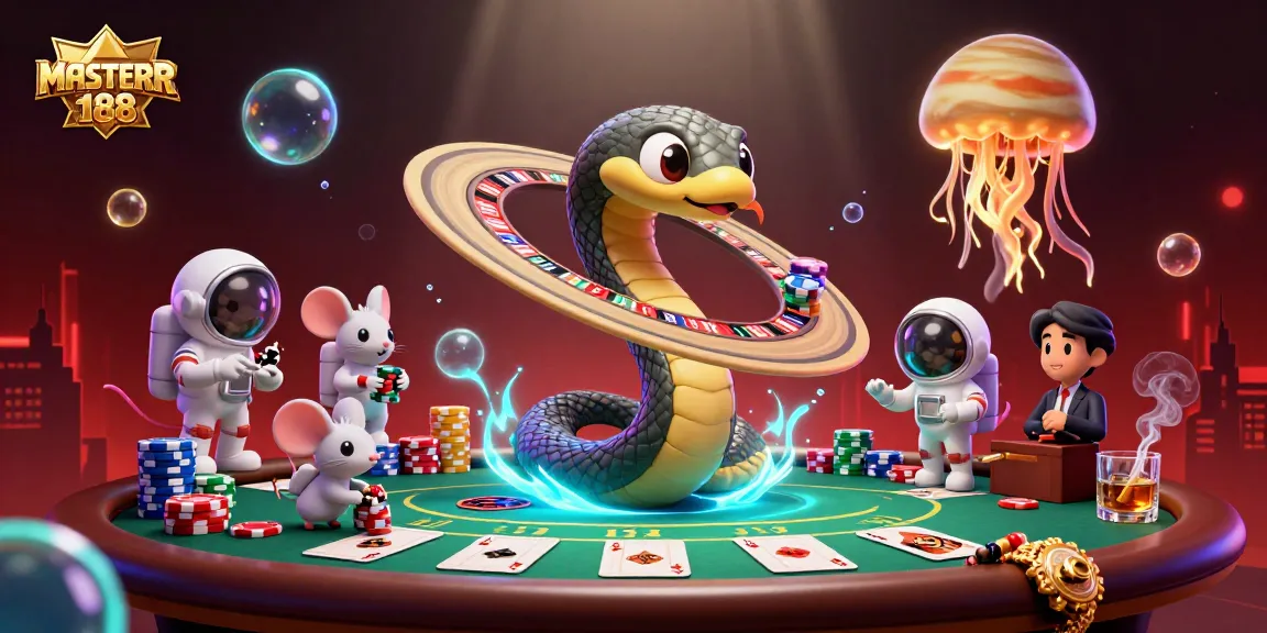 Win big at MASTER188 with a cosmic casino experience featuring vibrant visuals and animated gameplay elements.