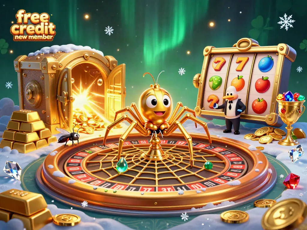 Engage with the excitement of 'free credit new member' offers in a vibrant casino scene.