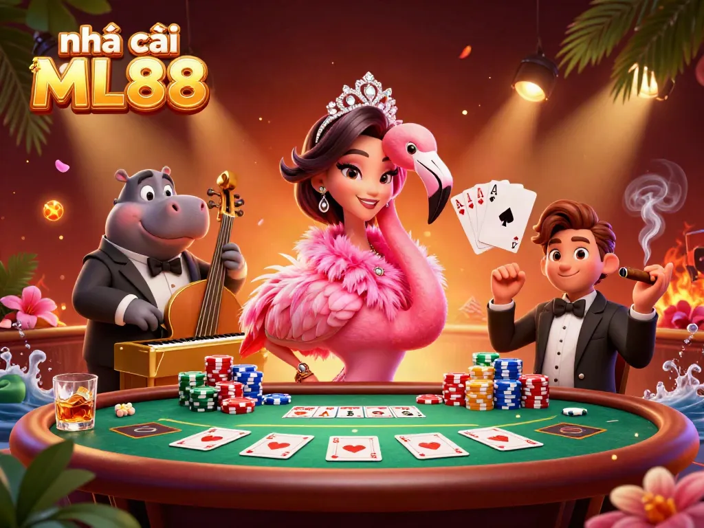Experience excitement at nhà cái ML88 with lively casino characters and vibrant gaming elements.