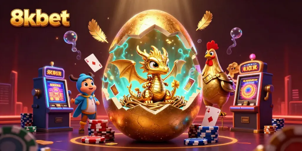 Experience the thrilling gaming world of 8xbet with golden dragon, poker chips, and enchanting casino elements.