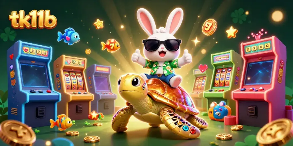 Join the action at tk11b with this vibrant casino illustration showcasing captivating characters and games.