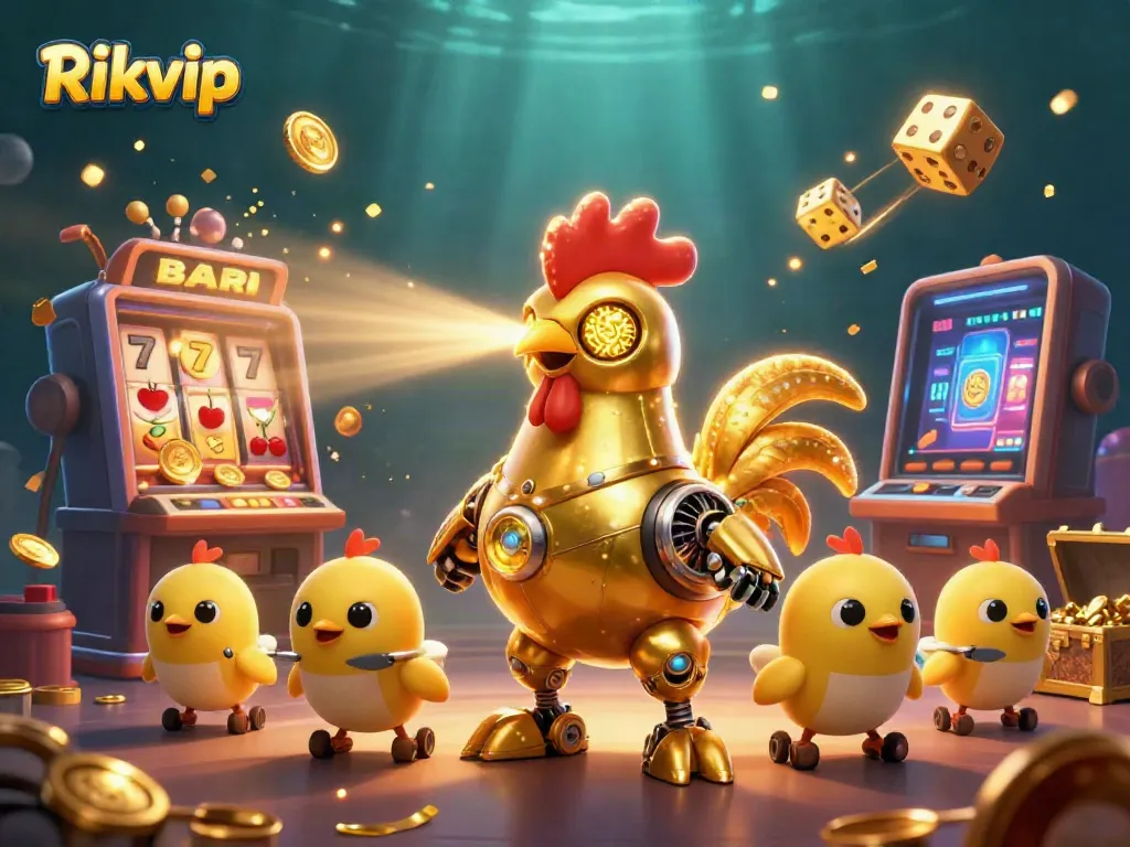 Engage with thrilling gameplay at Rikvip, featuring a vibrant casino scene with dynamic character interactions.
