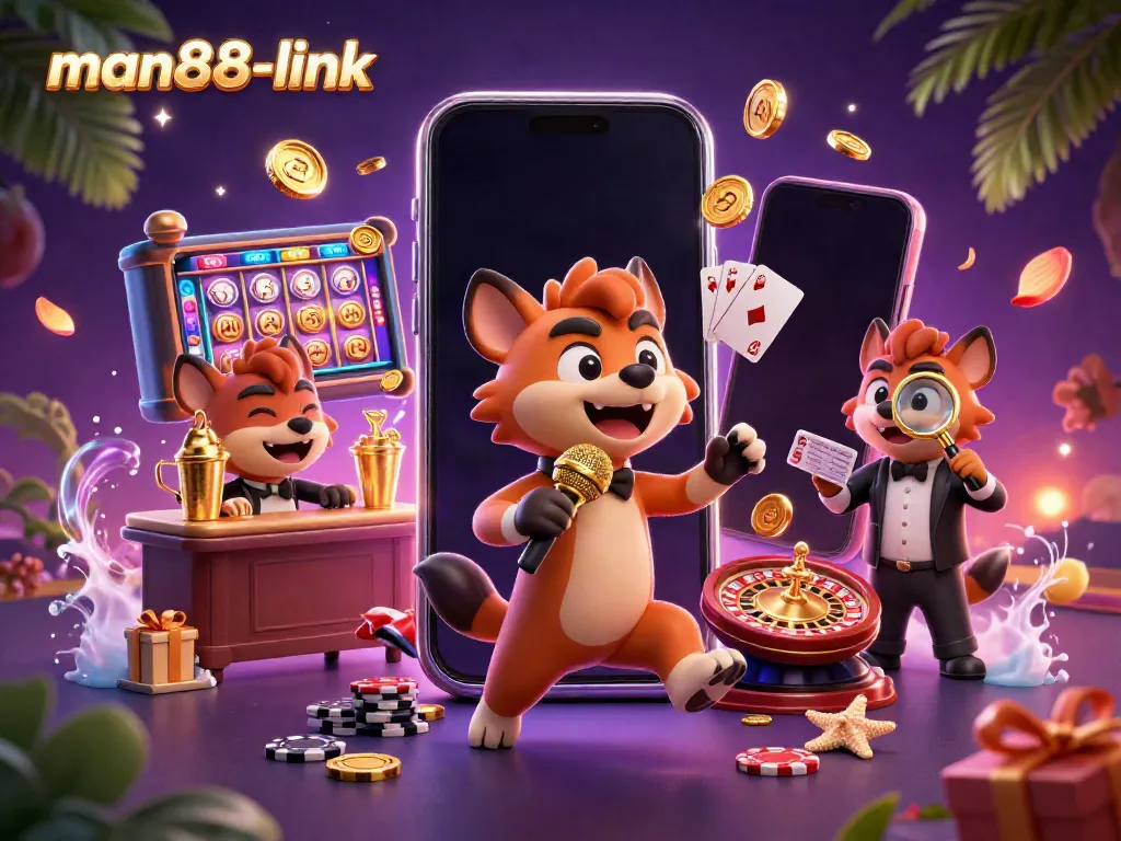 Experience the vibrancy of man88-link's casino atmosphere with hyenas in a dynamic comedy club scene.