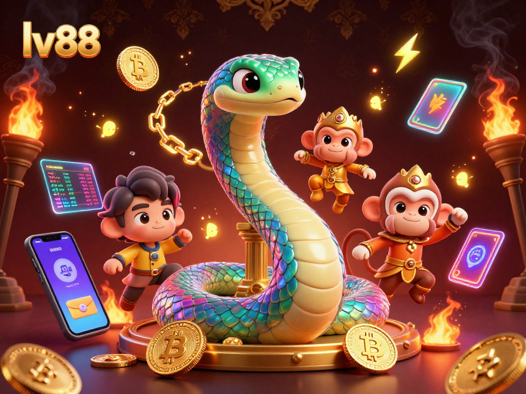 Experience exciting gameplay with lv88's captivating casino elements in a magical 3D illustration.