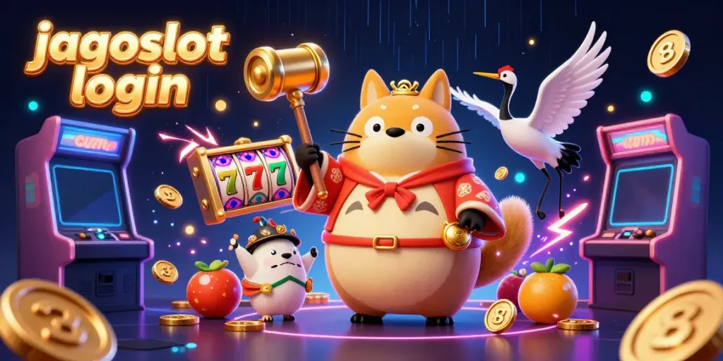 Gunakan jagoslot login untuk bermain slot dengan tanuki ceria dan elemen kasino yang penuh warna.