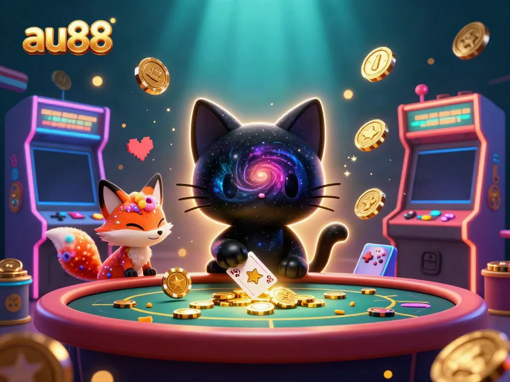 Experience thrilling casino adventures with au88's vibrant characters in action, pulling in winnings.