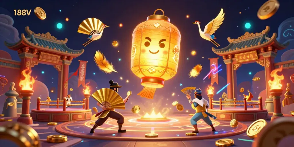 Engage with 188V's immersive casino experience featuring vibrant characters and dynamic elements.