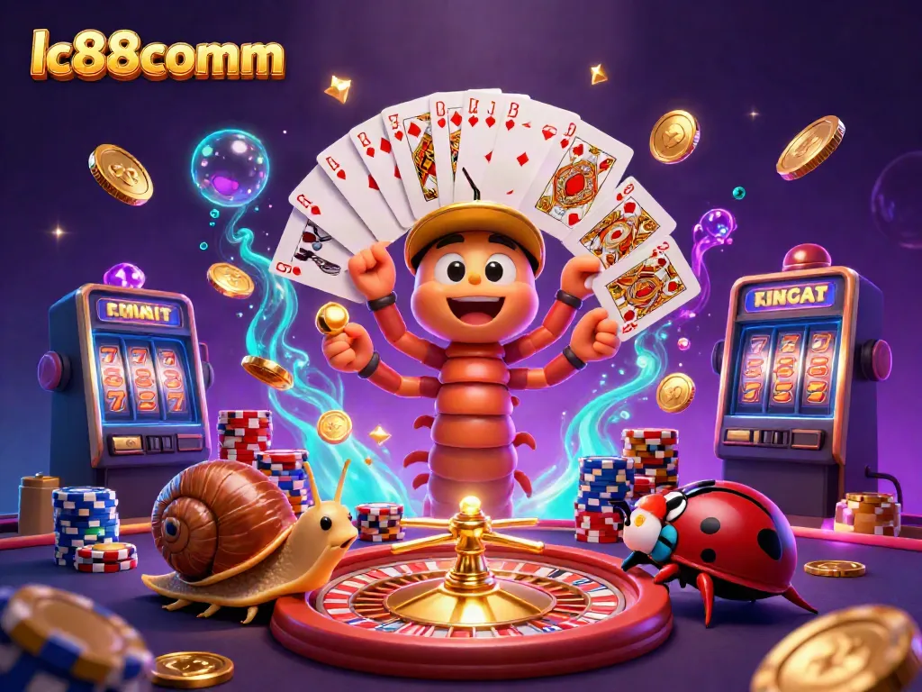 Experience fun gameplay at lc88comm featuring a cartoon dealer with cards and a high-roller snail.