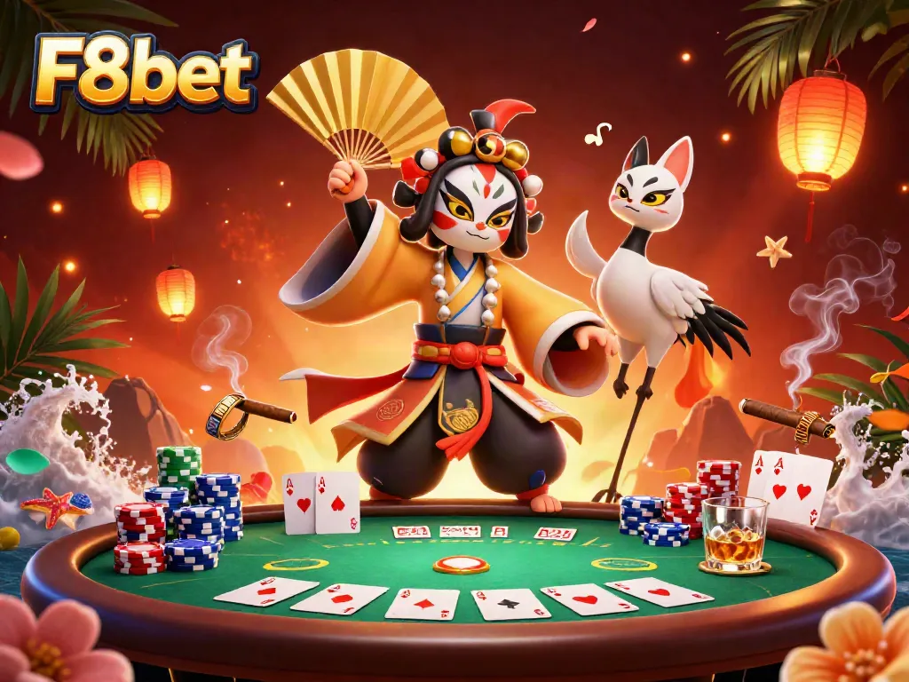 Experience epic gaming with F8bet as kabuki warriors dominate the poker table.