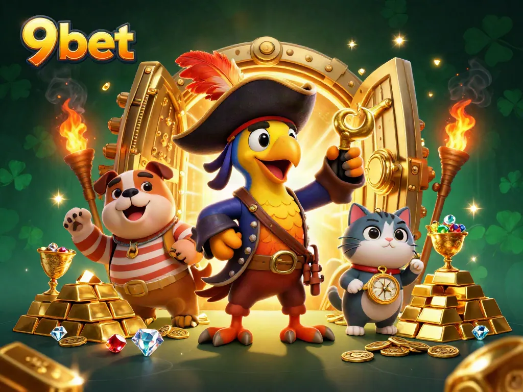 Join the adventure at 9bet with the pirate captain and his crew amidst treasures and casino games.