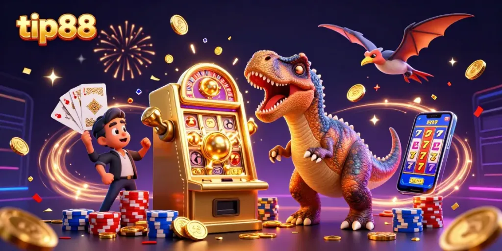Experience the thrill of tip88 engaging slot excitement with a victorious pachycephalosaurus.