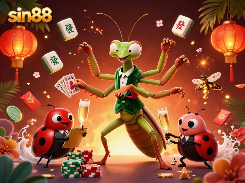 Win big with sin88 in an exciting casino setting featuring dynamic characters and vibrant elements.