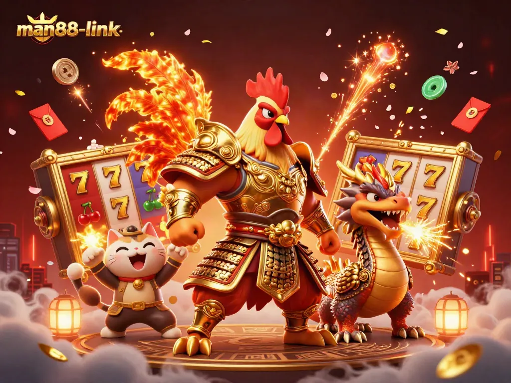 Engage in thrilling gameplay at man88-link with dynamic 3D characters and vibrant casino elements.