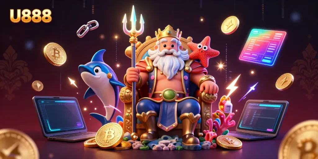 Engage in thrilling gameplay at U888 with Neptune and his underwater entourage.