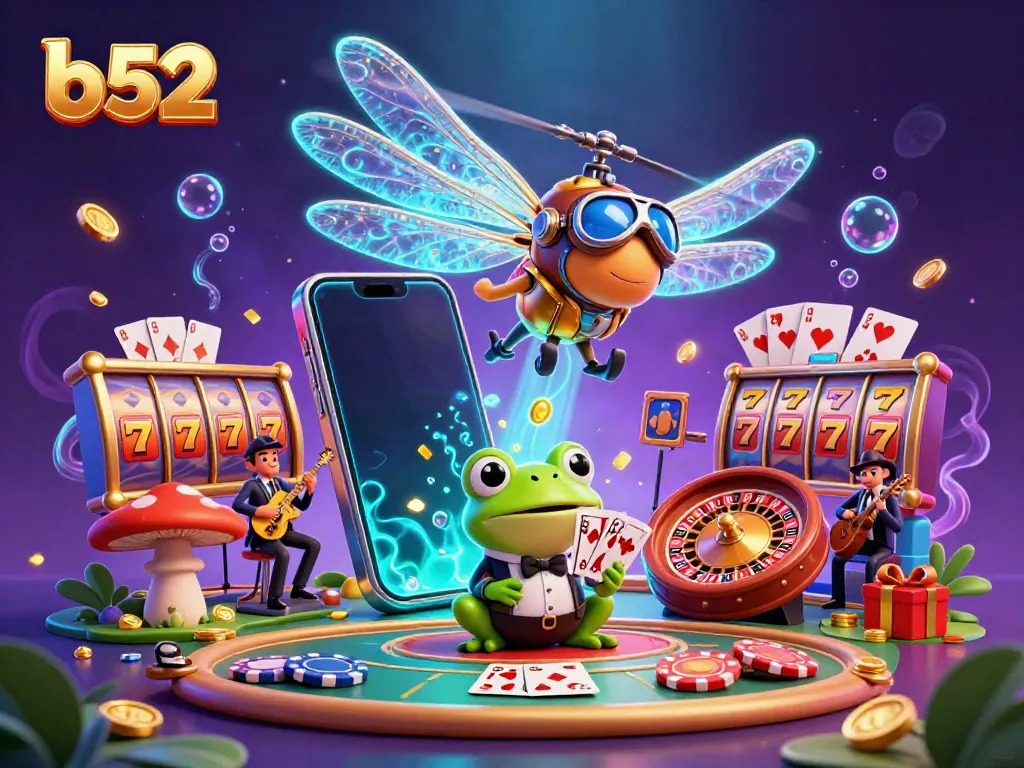 Experience the excitement of b52 gaming with a vibrant casino scene, showcasing thrilling slot action.