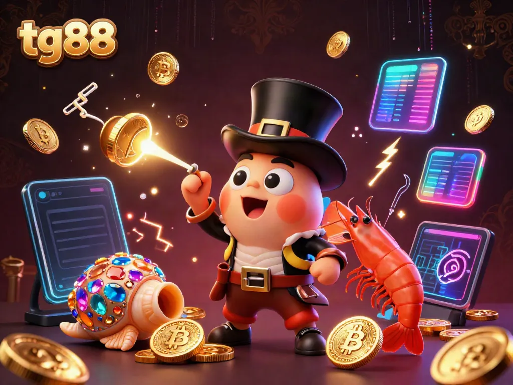 Engage with tg88's vibrant gaming world featuring deep-sea characters attracting crypto treasures.