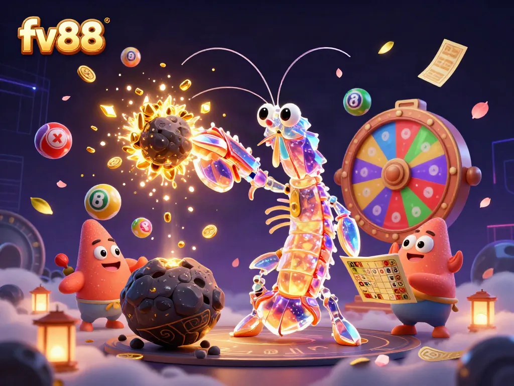 Experience thrilling gameplay with fv88's 3D characters in a vibrant casino atmosphere.