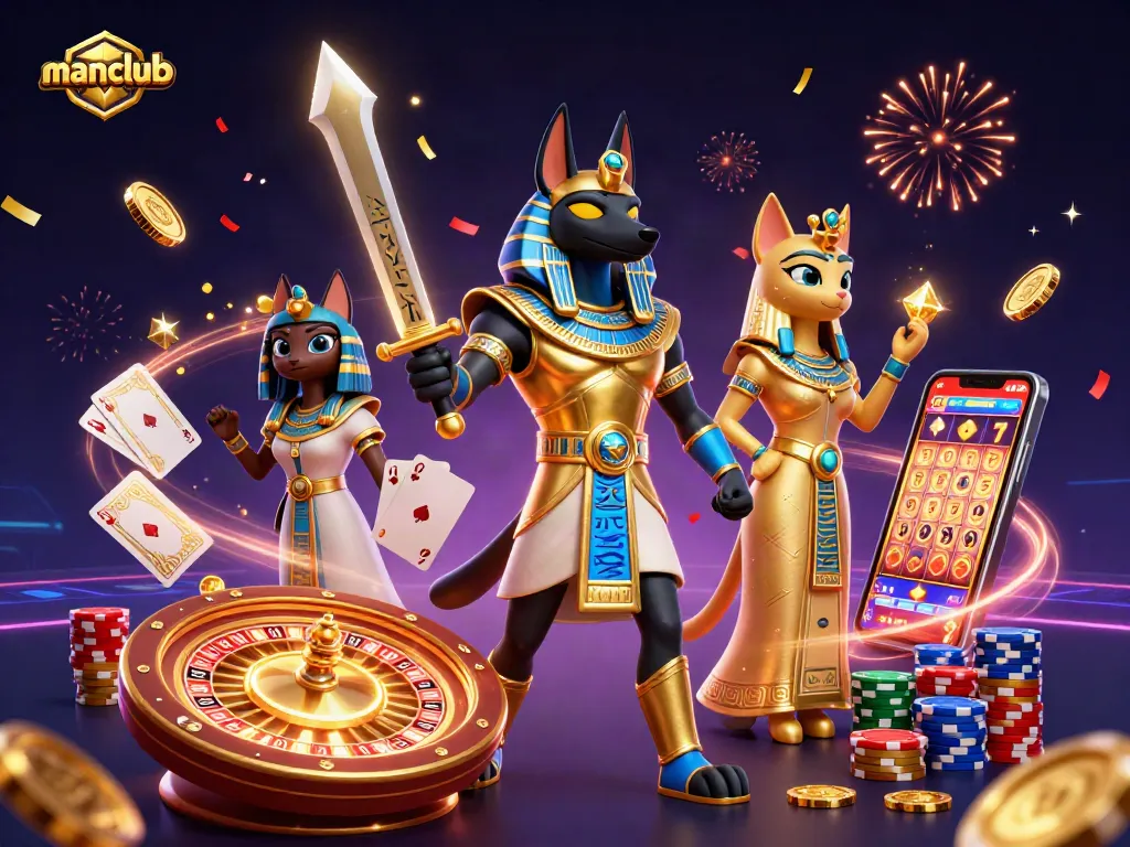 Win big with the manclub gaming experience, featuring dynamic casino elements and vibrant characters.
