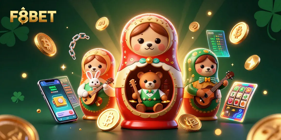 Engaging F8BET digital casino illustration featuring characters and vibrant gaming elements.
