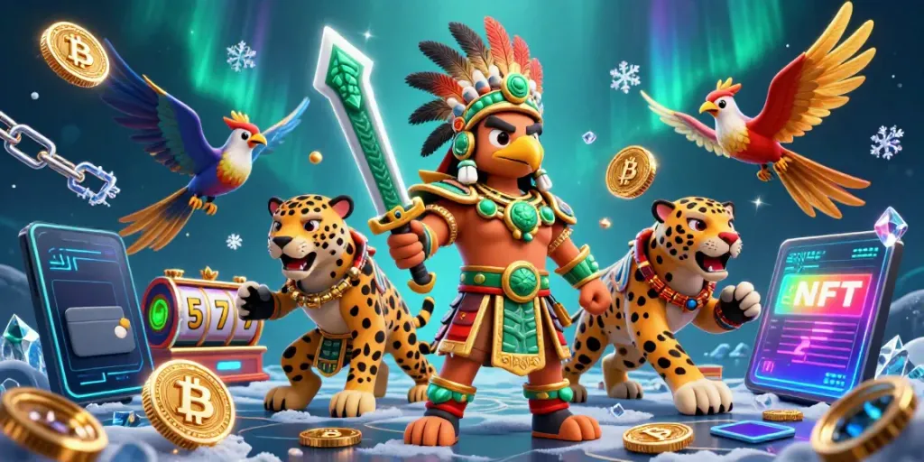 Engage with the thrilling world of o8 casino, exploring vibrant characters and slots amidst a dynamic 3D scene.