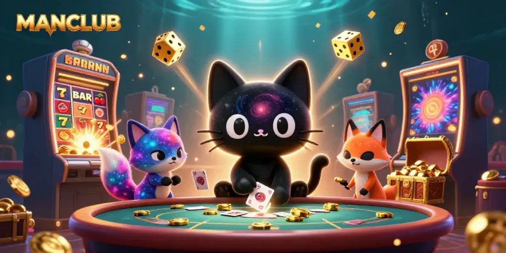 Experience thrilling gameplay at MANCLUB with stunning jackpots, vibrant characters, and exciting casino elements.