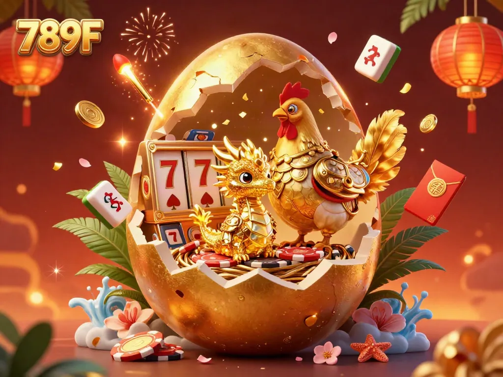 Experience vibrant gaming at 789F with golden rewards and thrilling illustrations of chance-driven fun.