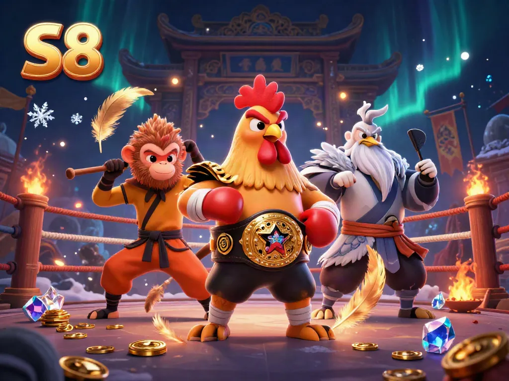 Experience the thrilling gameplay at S8's vibrant online casino arena with stunning characters.