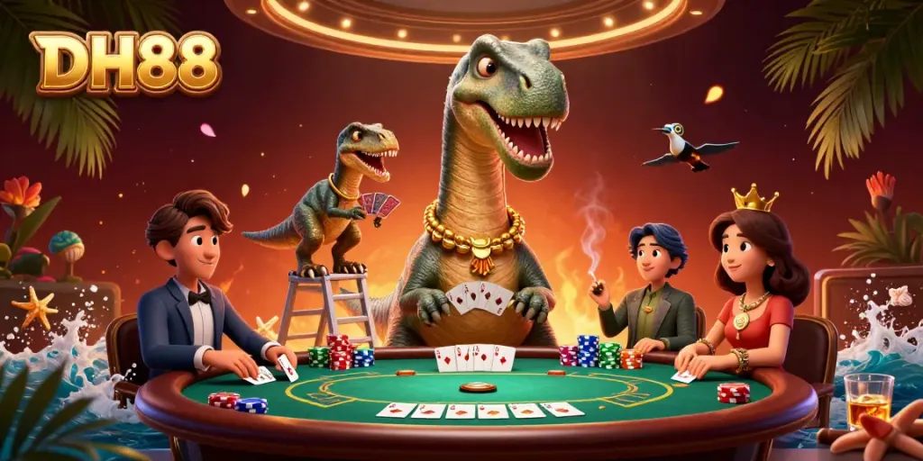 Experience thrilling gameplay with DH88 at a vibrant casino featuring dynamic poker elements.