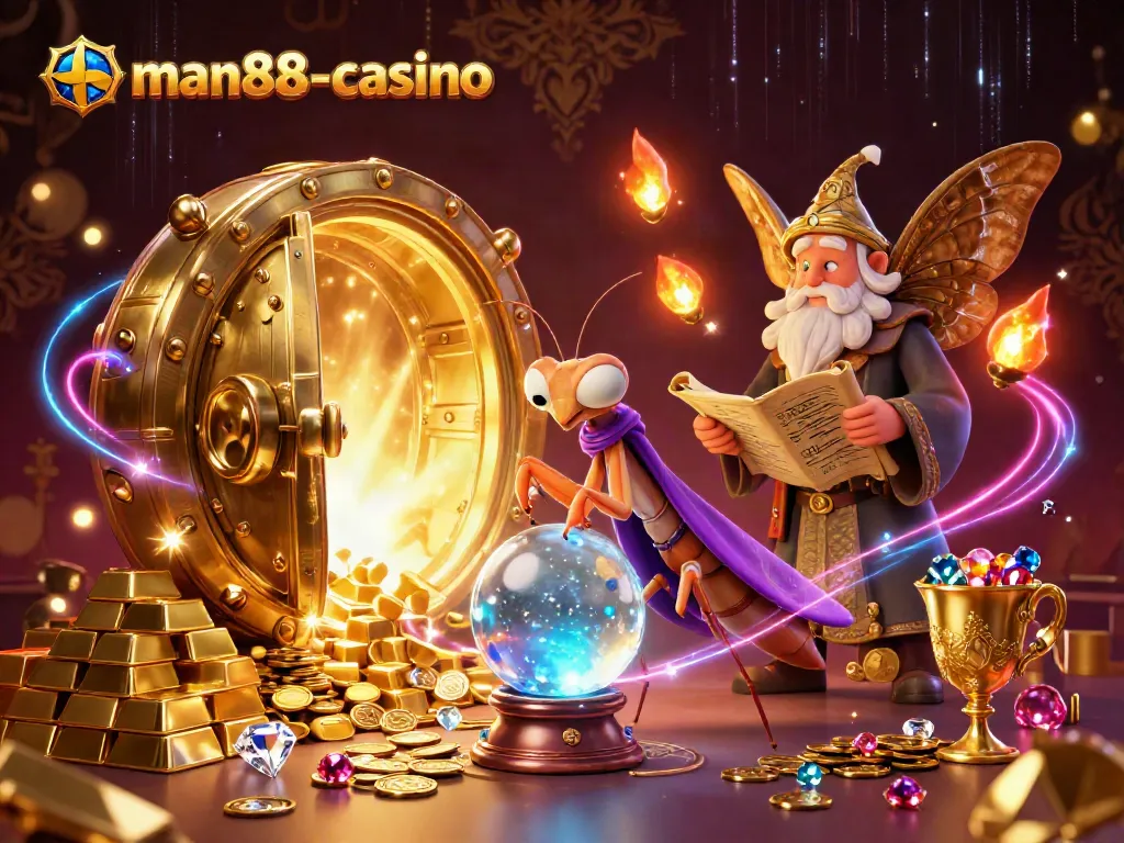 Engage with man88-casino's enchanting world of rewards, illuminated by gold and jewels.