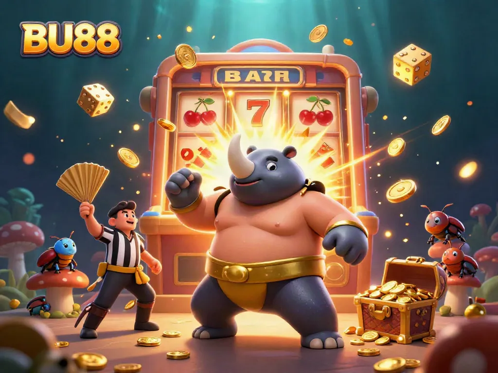 Experience thrilling wins at BU88 with colorful jackpots and immersive gameplay in this vibrant casino scene.